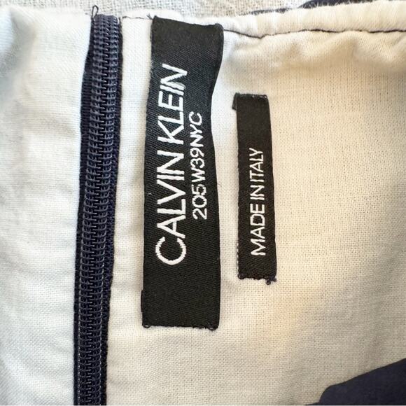 Calvin Klein 205W39NYC Ruffle Neck Poplin Dress Navy Size 4 - Picture 11 of 16